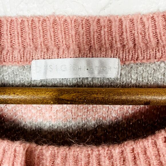 NEW! Design History Metallic Crewneck Sweater Long Sleeve Casual Pink Silver - L - Picture 4 of 4